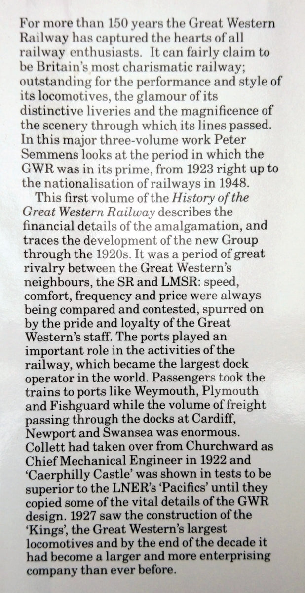 Great Western Railway 1 - Consolidation 1923-29 (ref b285)