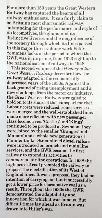 Great Western Railway 2 - The Thirties 1930-39 (ref b286)
