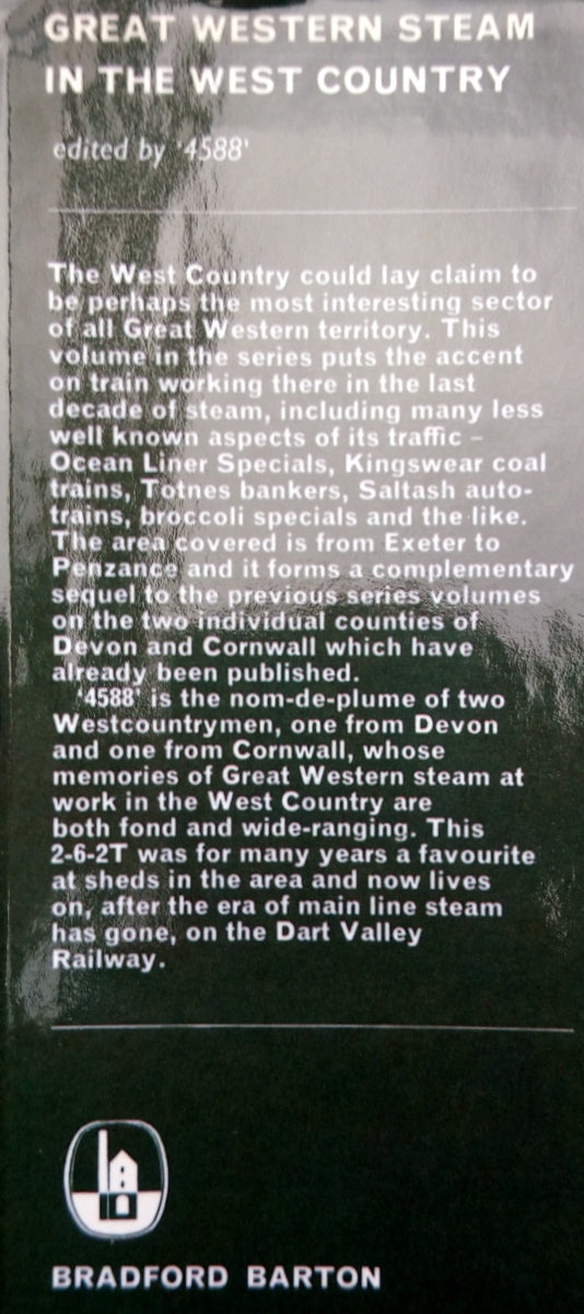 Great Western, Steam in the West Country. (ref b296)