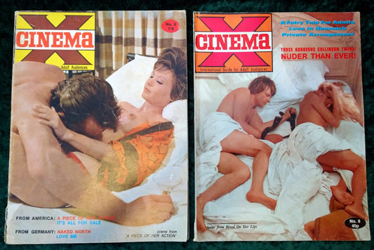 Cinema X International Guide for Adult Audiences Vol 2 No.8 and Vol 3 No.8. 1970's. (ref M247)