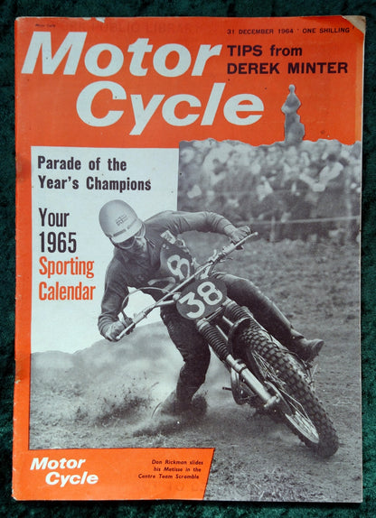 Motor Cycle Magazine Set of 3 Issues 1961/64/65. (M502)