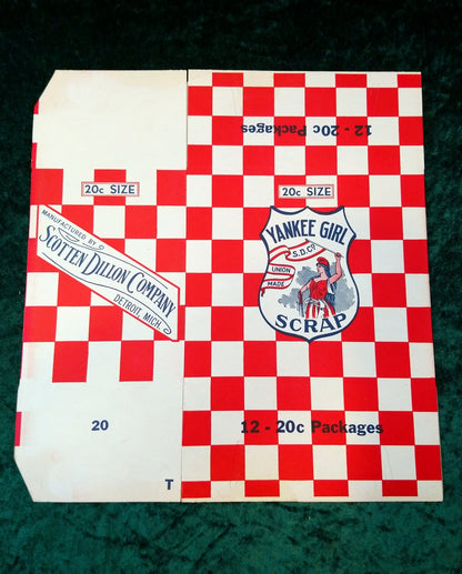 Yankee Girl Scrap Tobacco Packaging Box 1930's. (ref nos129)