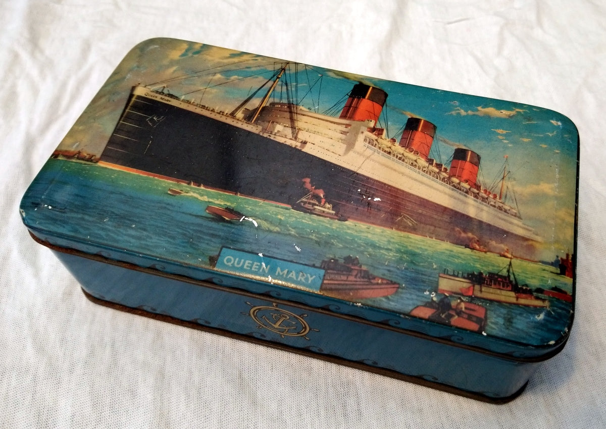 Queen Mary Tin. 1950's (ref nos068)