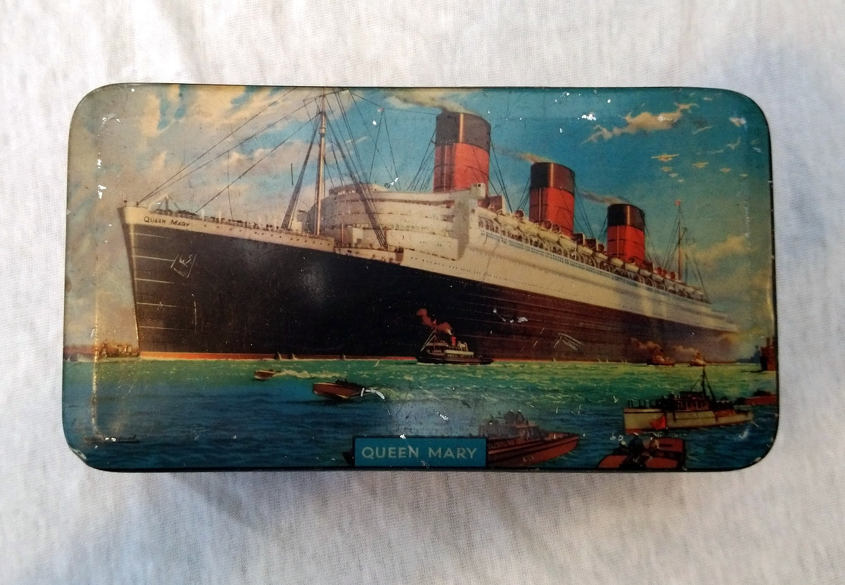 Queen Mary Tin. 1950's (ref nos068)