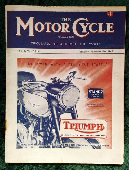 Motor Cycle Magazine Lot of 2 Issues 1948. (M507)