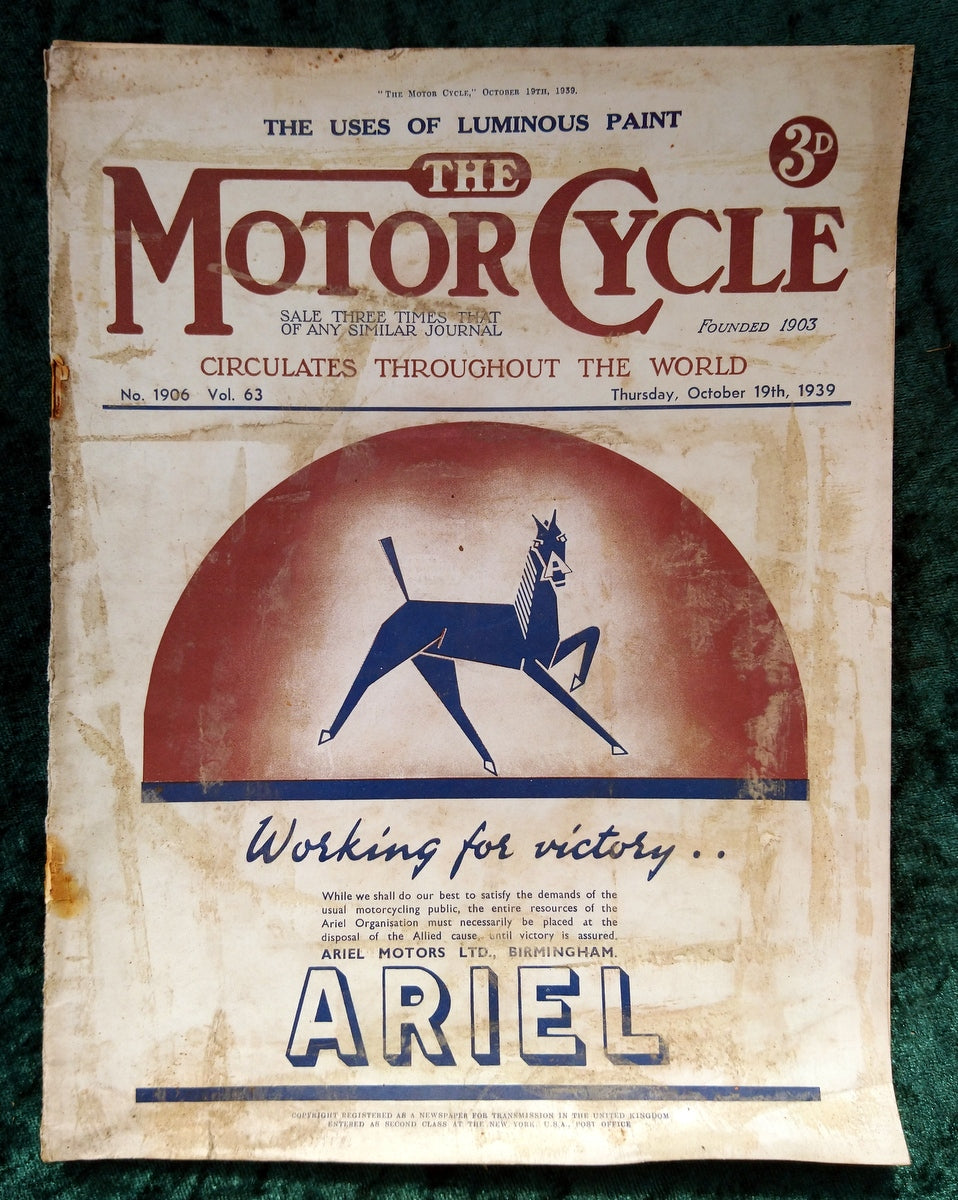Motor Cycle Magazine Lot of 3 Issues 1939/45/46. (M509)