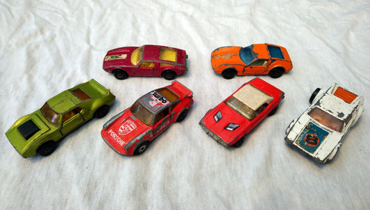 Lot of 6 Performance Car Models 1970's. 1/64 scale (ref Nos135)