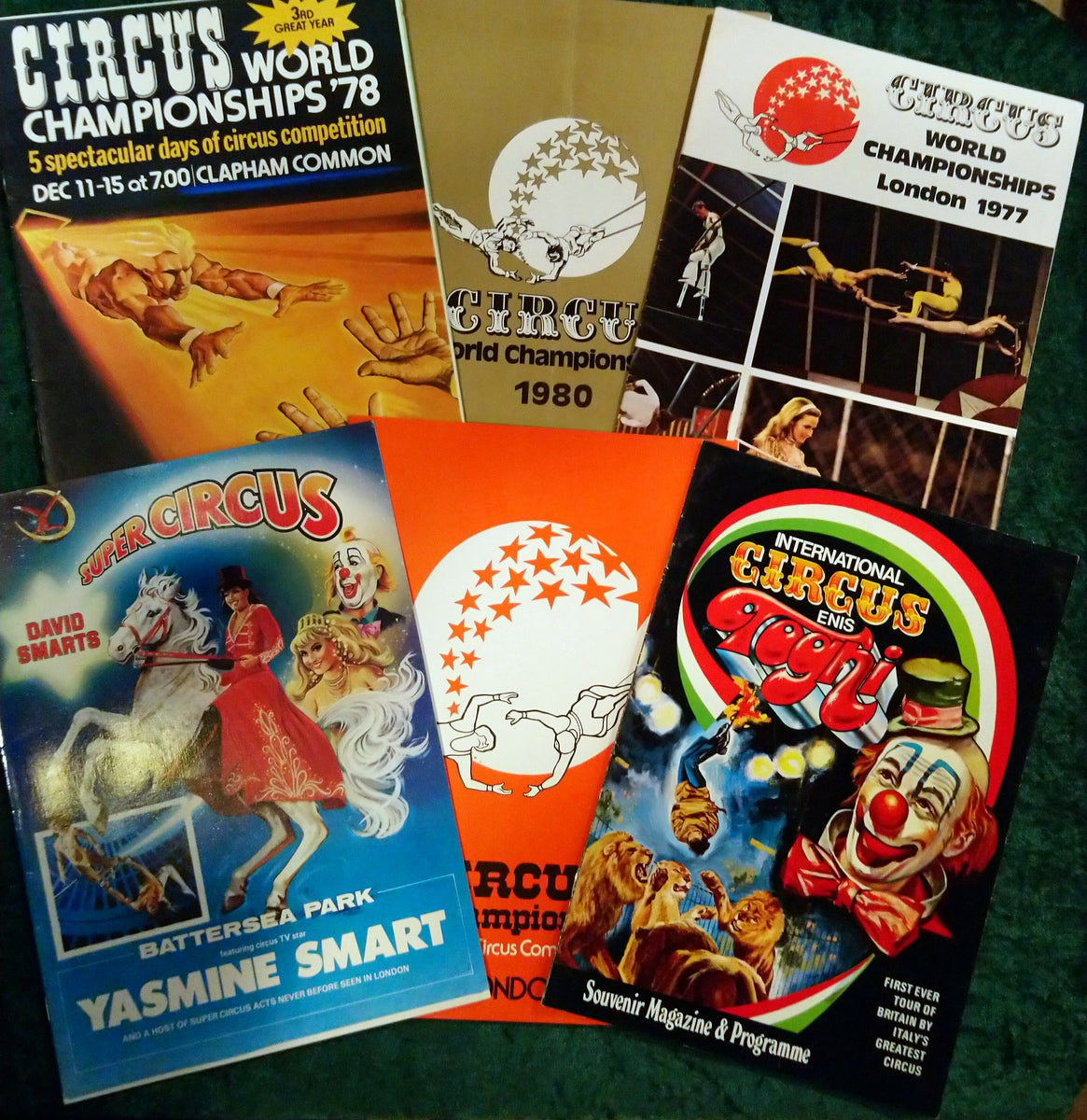 Circus Magazines and Programmes, Lot of 6. 1970's (M519)