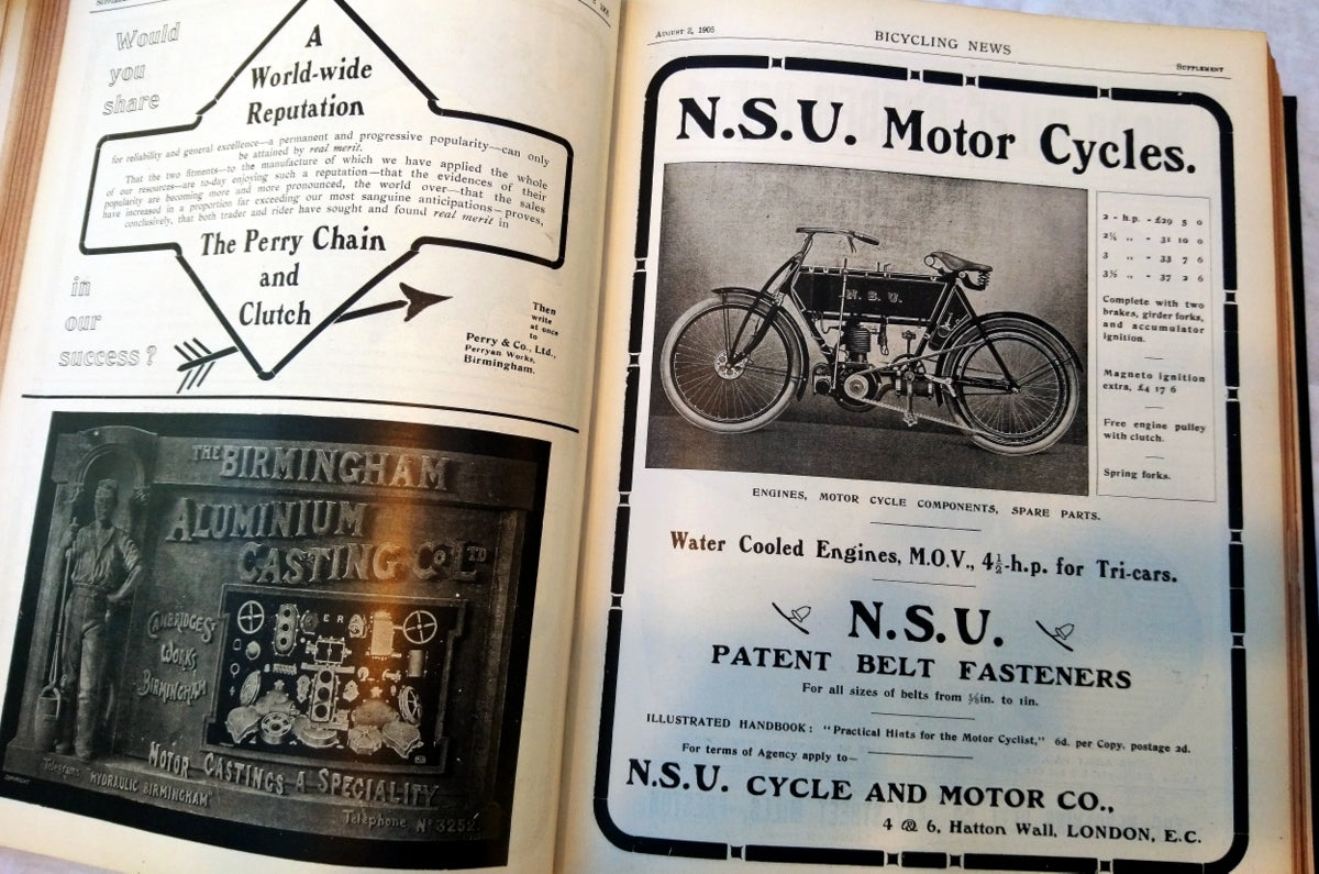 Bicycling News and Motor Review 1905. 2 Volumes. Ultra Rare. (ref b216)