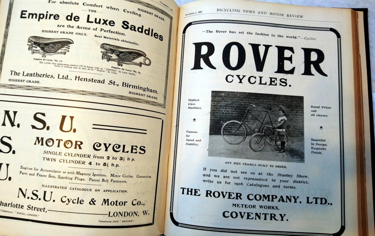Bicycling News and Motor Review 1905. 2 Volumes. Ultra Rare. (ref b216)