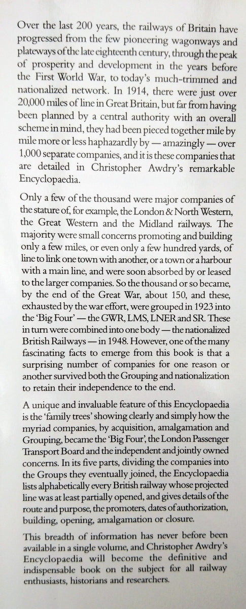 British Railway Companies (Encyclopaedia of). (ref b330)