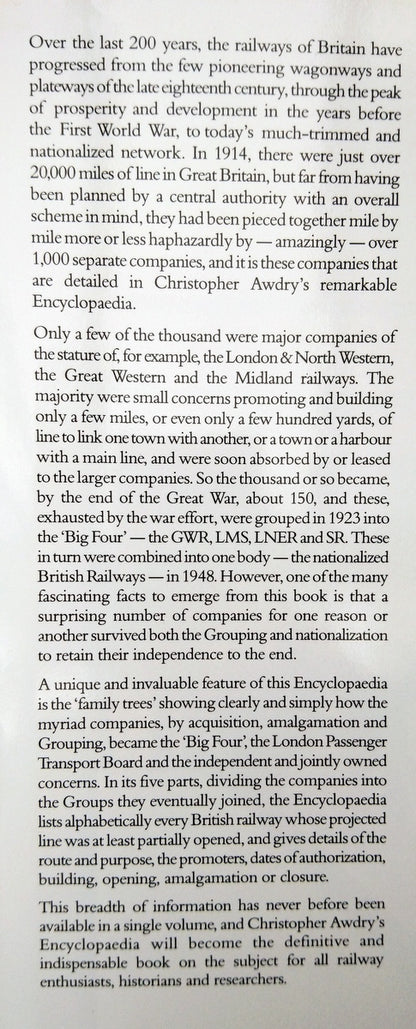 British Railway Companies (Encyclopaedia of). (ref b330)