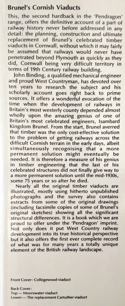 Brunel's Cornish Viaducts by John Binding. (ref b331)