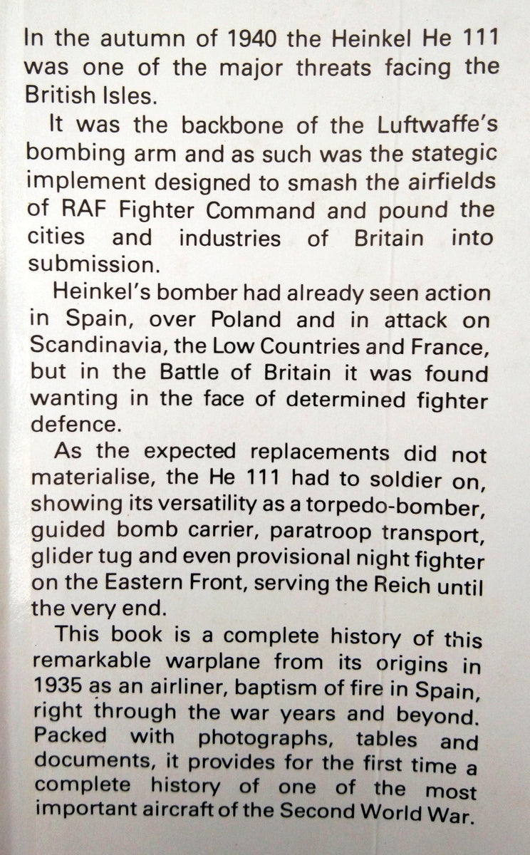Heinkel He111 A Documentary History by Heinz Nowarra. (ref b333)