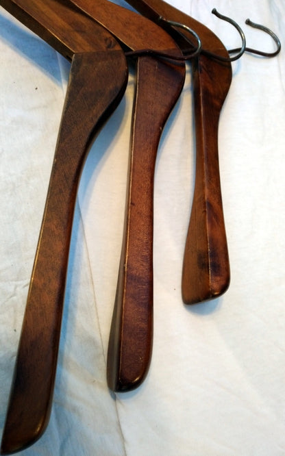 Set of 3 Jack Wills Vintage wooden Coat Hangers. (ref Nos149)