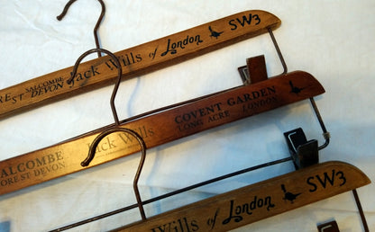 Set of 3 Jack Wills Vintage wooden Trouser Hangers. (ref Nos150)