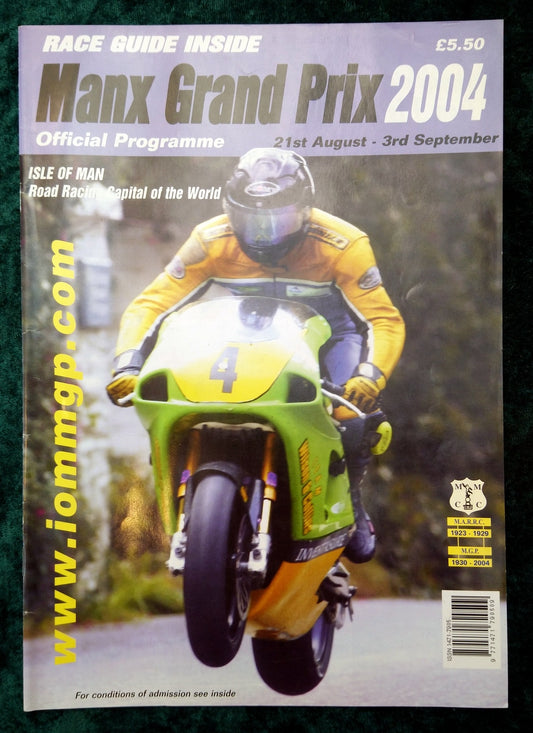 Manx Grand Prix 2004 Official Programme. (M260)
