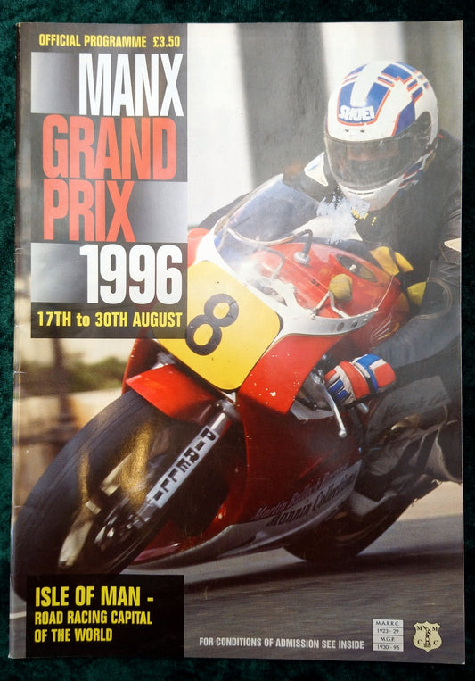 Manx Grand Prix 1996 Official Programme. (M262)