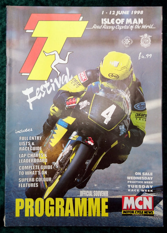 Isle of Man TT 1998 Official Programme. (M268)