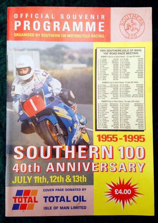 Southern 100 40th Anniversary. 1995 Official Programme. (M287)