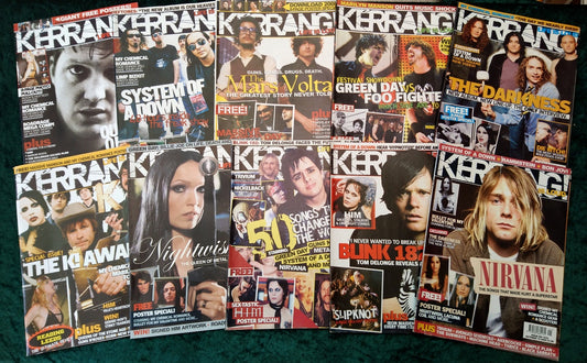 Kerrang! Rock and Metal Magazine. Collection of 10 from 2005. (MC127)