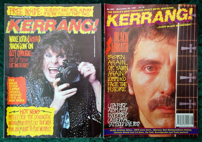 Kerrang! Rock and Metal Magazine. Collection of 10 from 1989, 90, 91. (MC129)