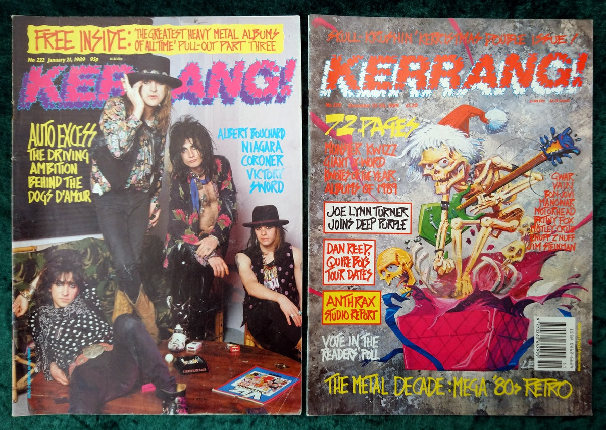 Kerrang! Rock and Metal Magazine. Collection of 10 from 1989, 90, 91. (MC129)