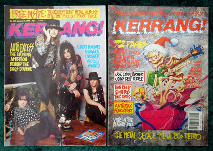 Kerrang! Rock and Metal Magazine. Collection of 10 from 1989, 90, 91. (MC129)