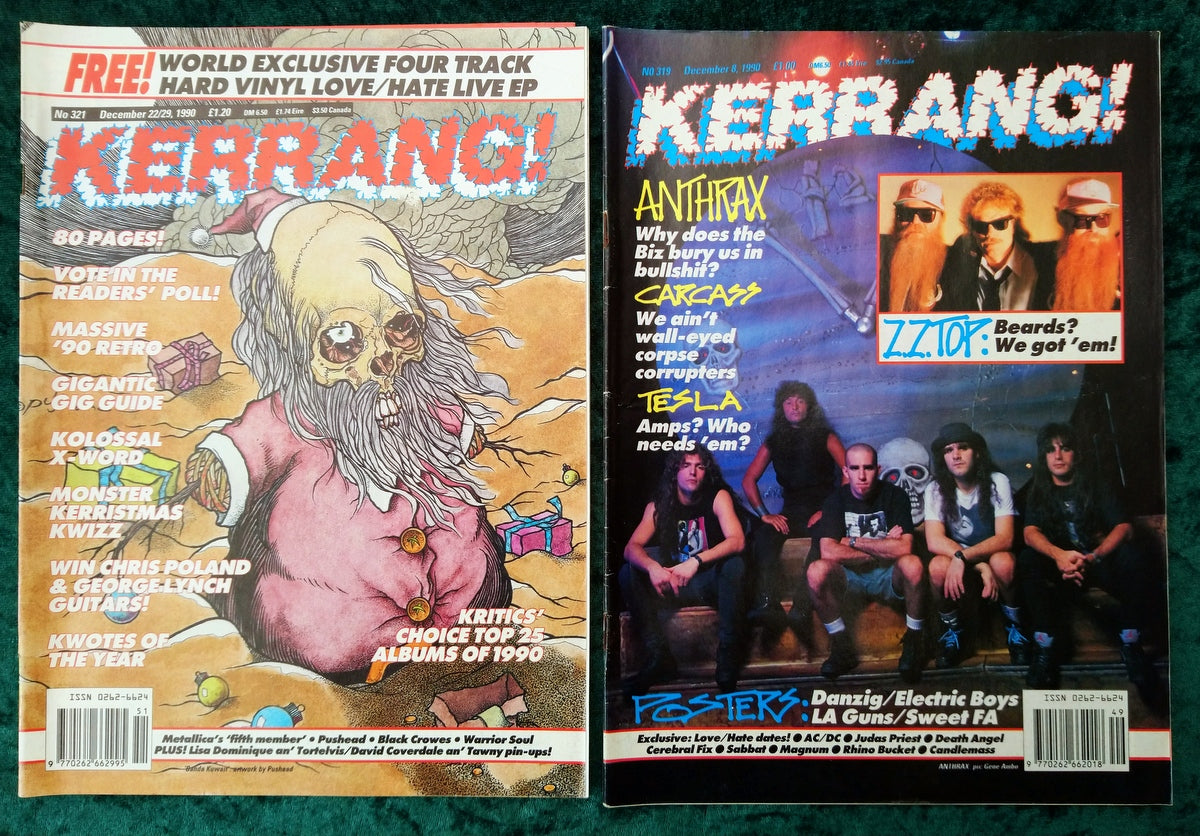 Kerrang! Rock and Metal Magazine. Collection of 10 from 1989, 90, 91. (MC129)
