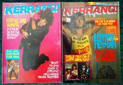 Kerrang! Rock and Metal Magazine. Collection of 10 from 1987, 88, 90. (MC130)