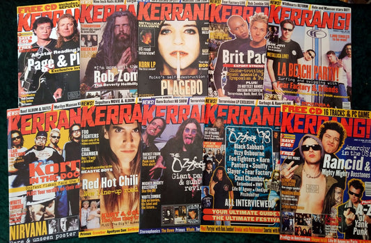 Kerrang! Rock and Metal Magazine. Collection of 10 from 1998. (MC128)