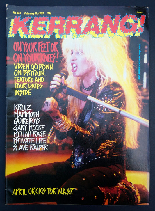 Kerrang Magazine No.225 Feb 11th 1989 On the Cover, Vixen. (M324)