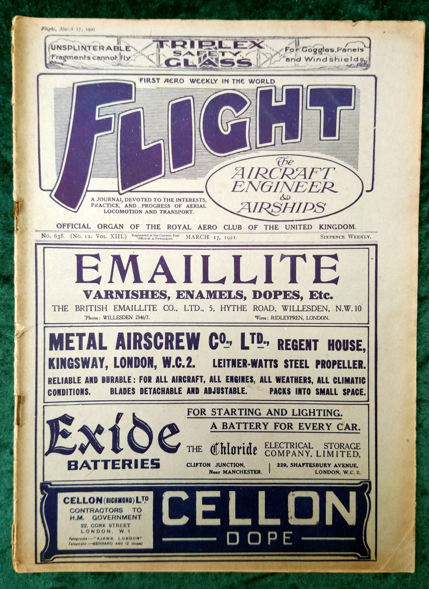 Flight Magazine March 17th 1921. (M527)