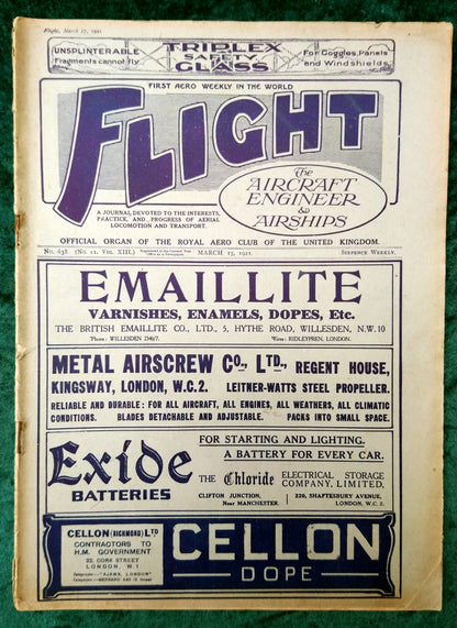 Flight Magazine March 17th 1921. (M527)