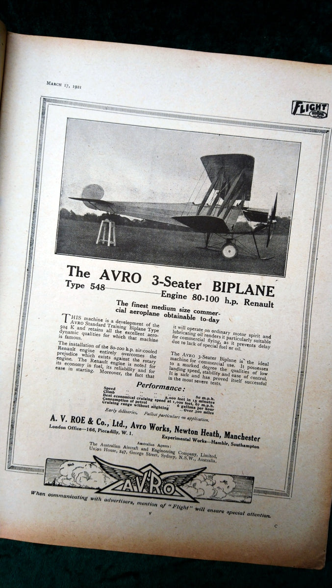 Flight Magazine March 17th 1921. (M527)