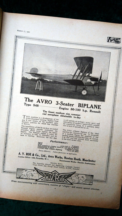 Flight Magazine March 17th 1921. (M527)