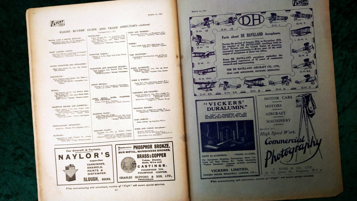 Flight Magazine March 17th 1921. (M527)