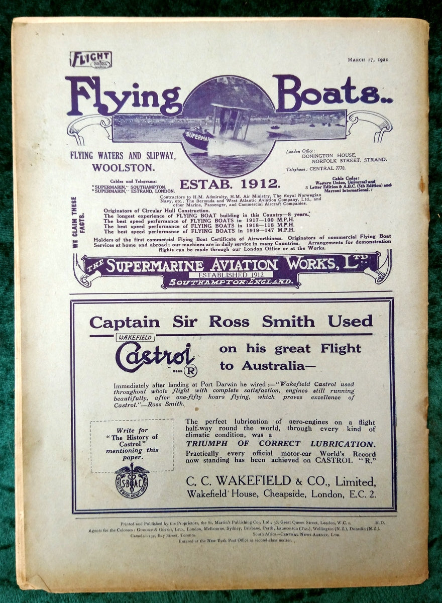 Flight Magazine March 17th 1921. (M527)