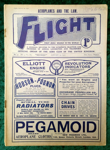 Flight Magazine January 29th 1910. (M528)