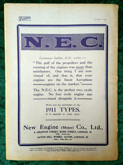 Flight Magazine October 1st 1910. (M529)