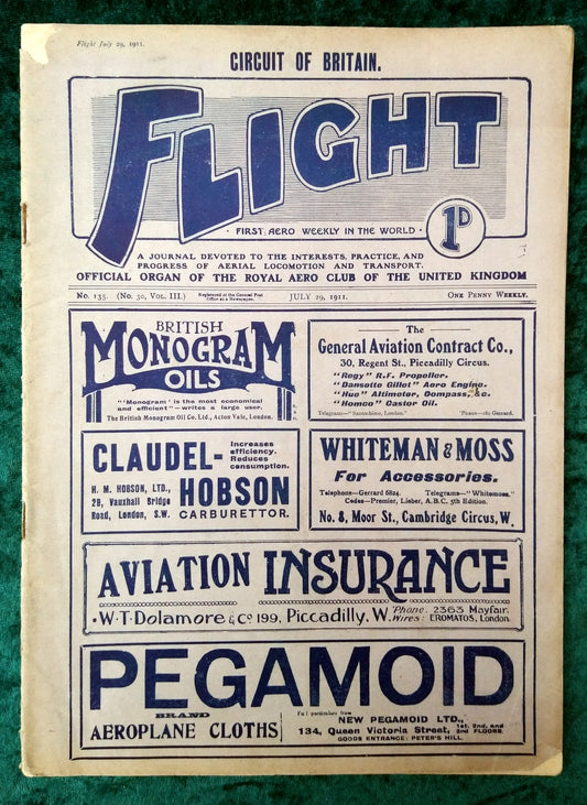 Flight Magazine July 29th 1911. (M530)