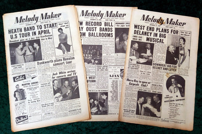 Melody Maker Magazine. Lot of 3 From 1955 (Nov 5th, 12th, 19th) . (XLM001)