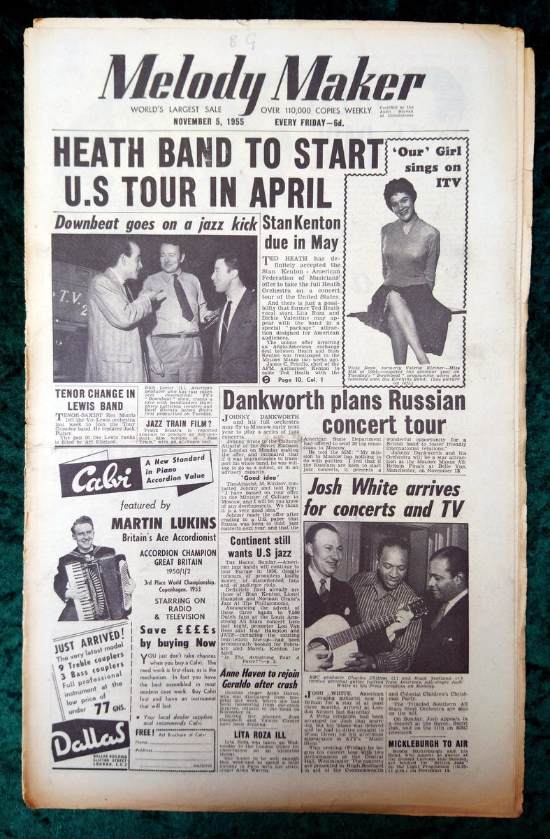 Melody Maker Magazine. Lot of 3 From 1955 (Nov 5th, 12th, 19th) . (XLM001)