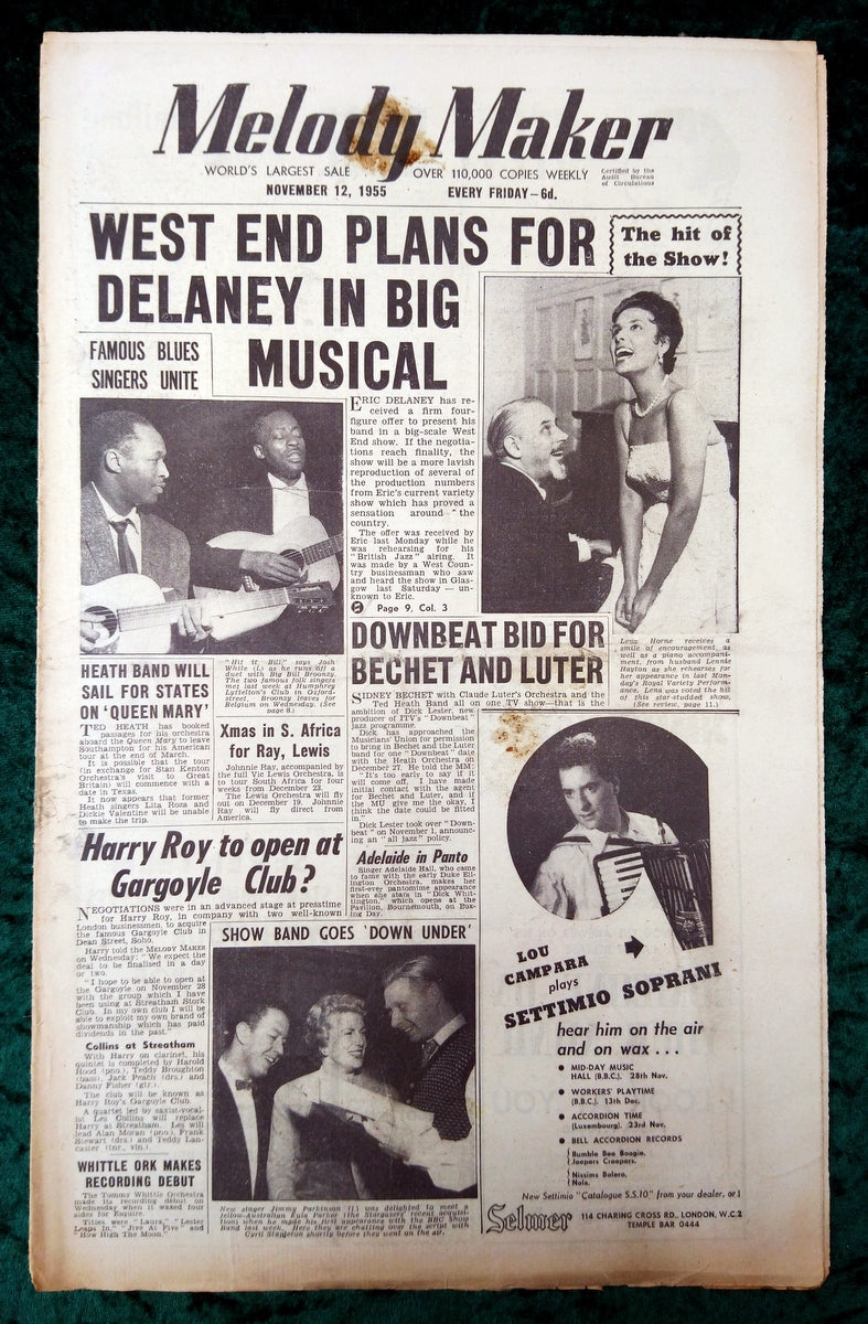 Melody Maker Magazine. Lot of 3 From 1955 (Nov 5th, 12th, 19th) . (XLM001)