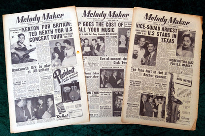 Melody Maker Magazine. Lot of 3 From 1955 (Oct 15th, 22th, 29th) . (XLM002)