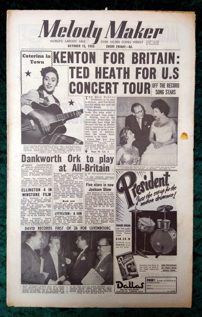 Melody Maker Magazine. Lot of 3 From 1955 (Oct 15th, 22th, 29th) . (XLM002)