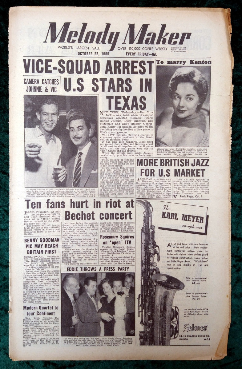Melody Maker Magazine. Lot of 3 From 1955 (Oct 15th, 22th, 29th) . (XLM002)