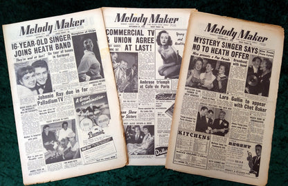 Melody Maker Magazine. Lot of 3 From 1955 (Sept 17th, 24th, Oct 1st) . (XLM003)