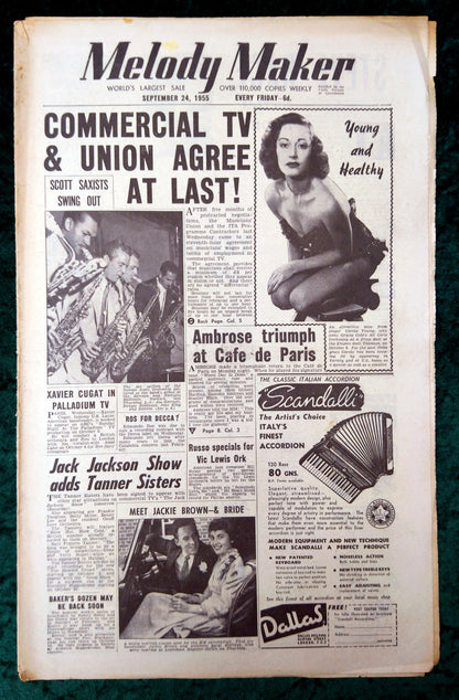 Melody Maker Magazine. Lot of 3 From 1955 (Sept 17th, 24th, Oct 1st) . (XLM003)