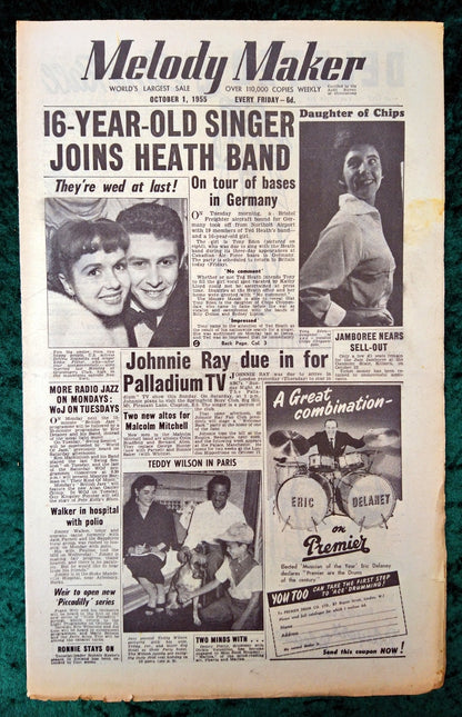 Melody Maker Magazine. Lot of 3 From 1955 (Sept 17th, 24th, Oct 1st) . (XLM003)